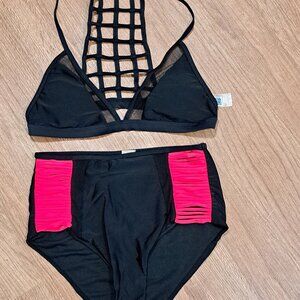 Live Electric Two Piece Bathing Suit NWOT Size Misses Large